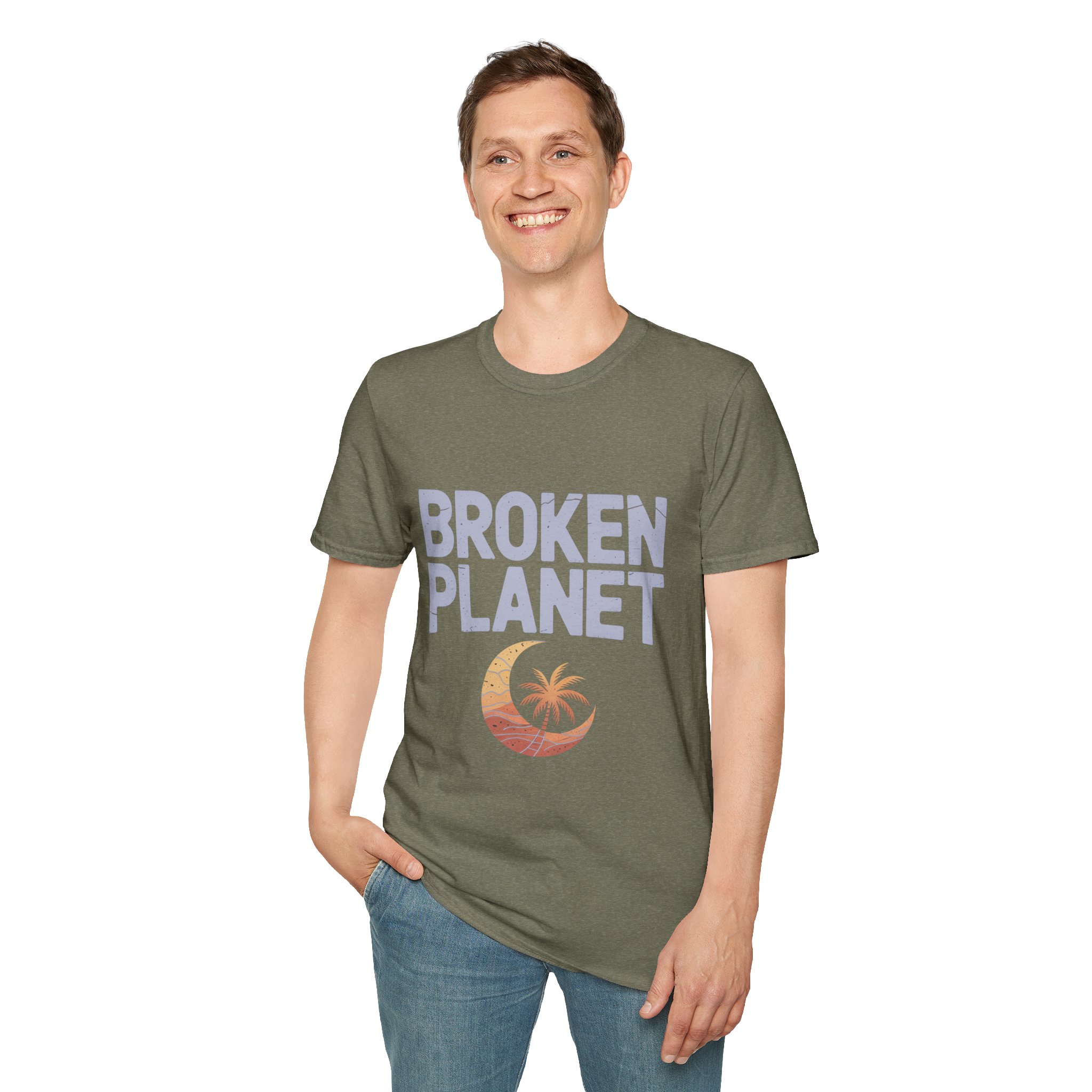 Broken Planet Unisex Softstyle T-Shirt, Eco-Friendly Tee, Casual Outfit, Gift for Earth Lovers, Summer Fashion - Image 23