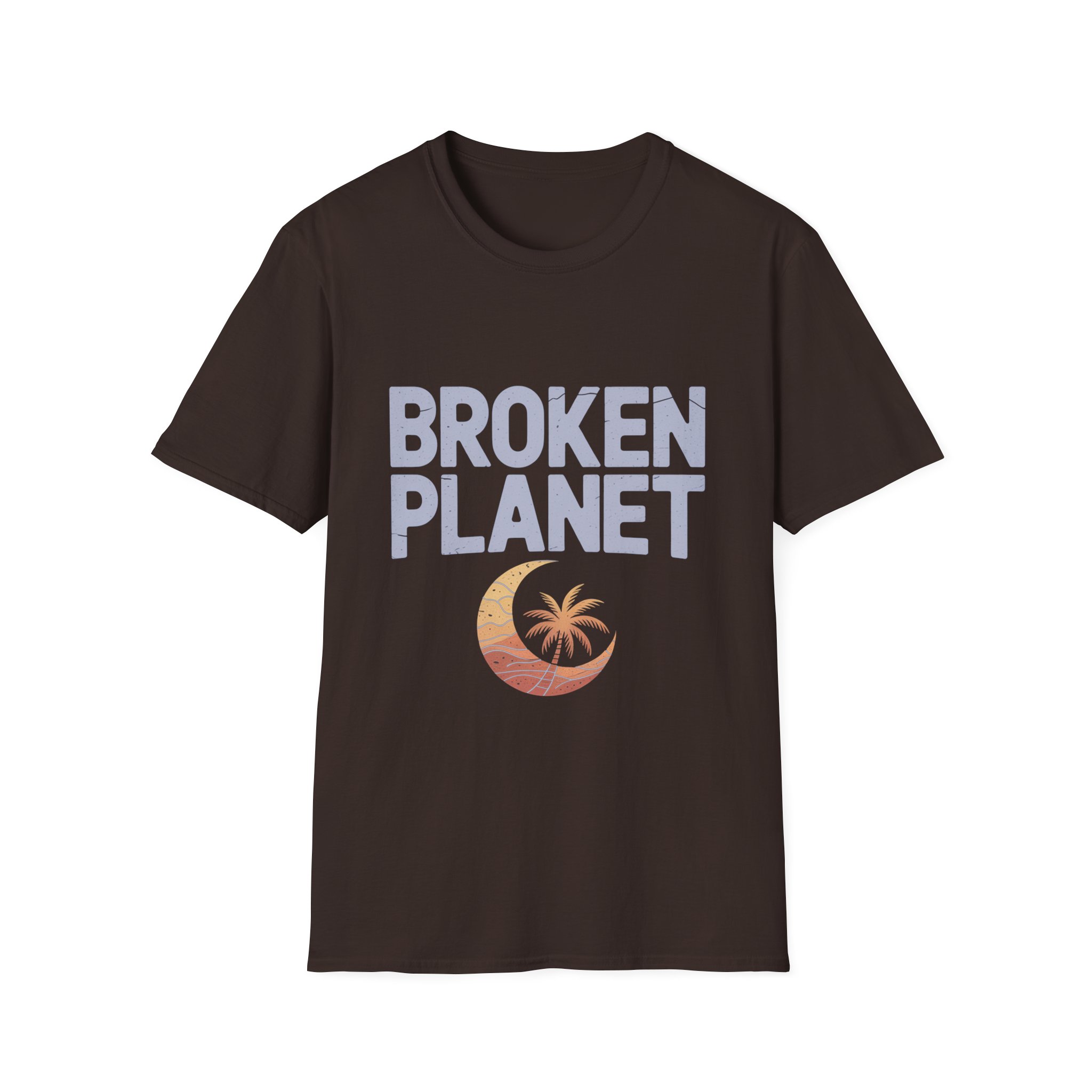 Broken Planet Unisex Softstyle T-Shirt, Eco-Friendly Tee, Casual Outfit, Gift for Earth Lovers, Summer Fashion - Image 2