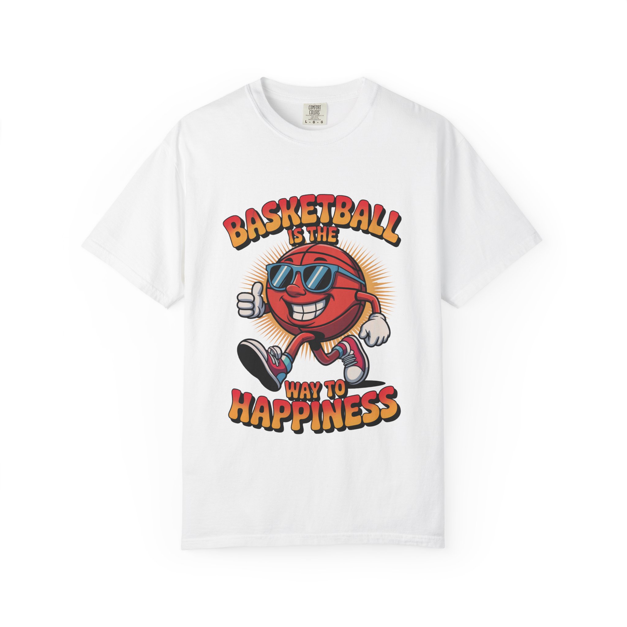 Basketball Happiness T-Shirt, Unisex Tee, Gift for Sports Lovers, Fun Casual Wear, Birthday Gift, Sports Fan Apparel - Image 5