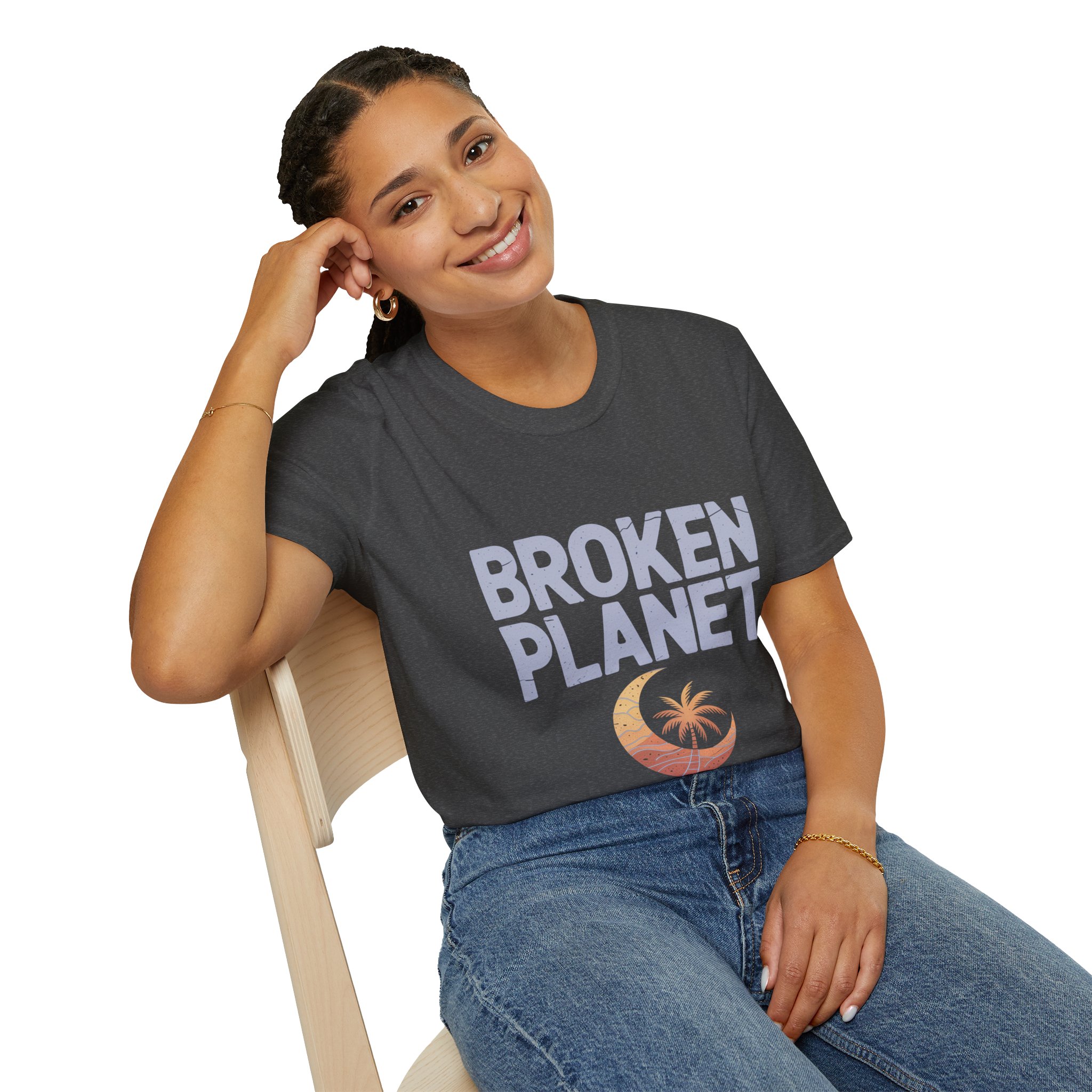 Broken Planet Unisex Softstyle T-Shirt, Eco-Friendly Tee, Casual Outfit, Gift for Earth Lovers, Summer Fashion - Image 27
