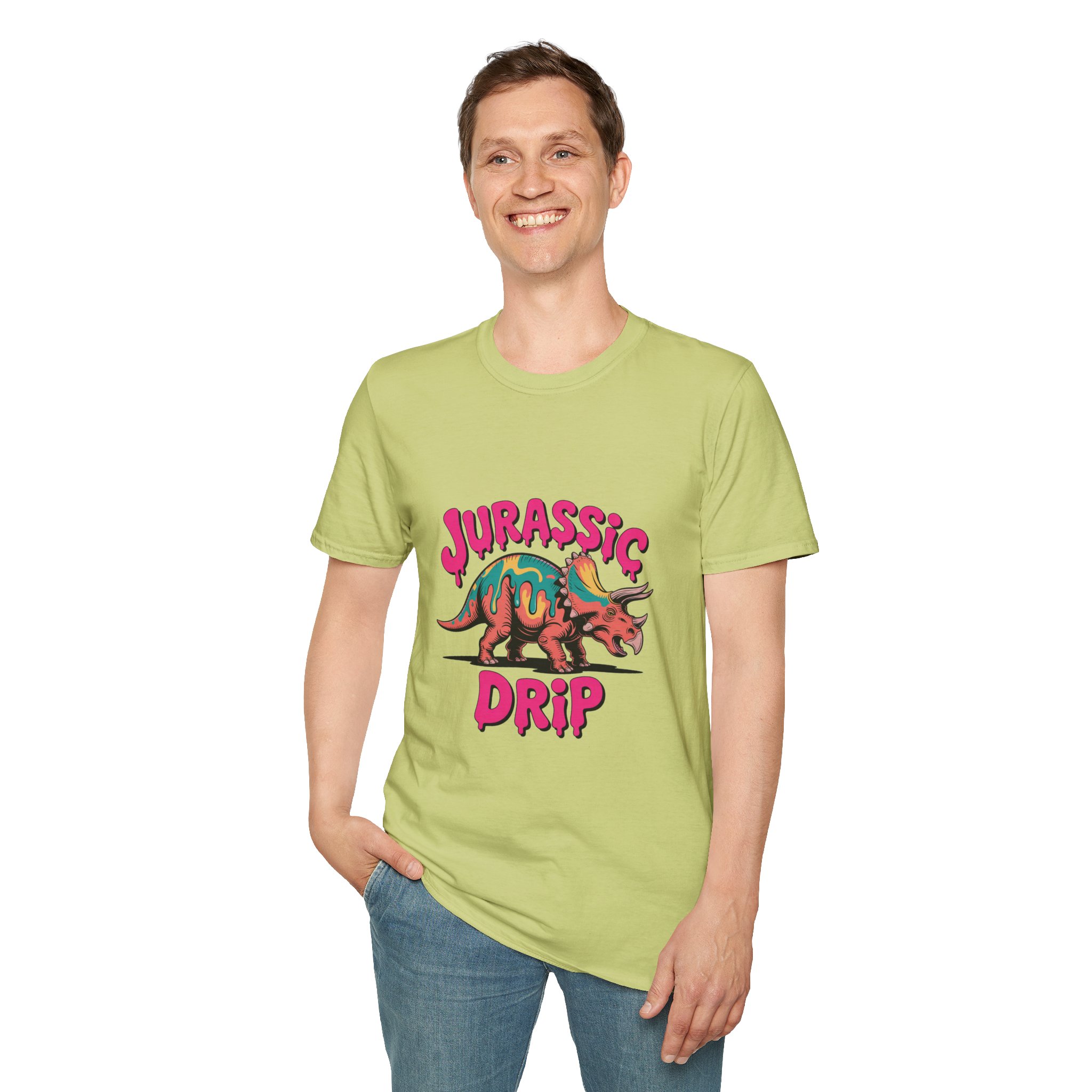 Jurassic Drip Unisex Softstyle T-Shirt - Fun Dino Tee for Kids & Adults, Graphic Tee, Gift for Jurassic Fans, Summer Fashion - Image 10