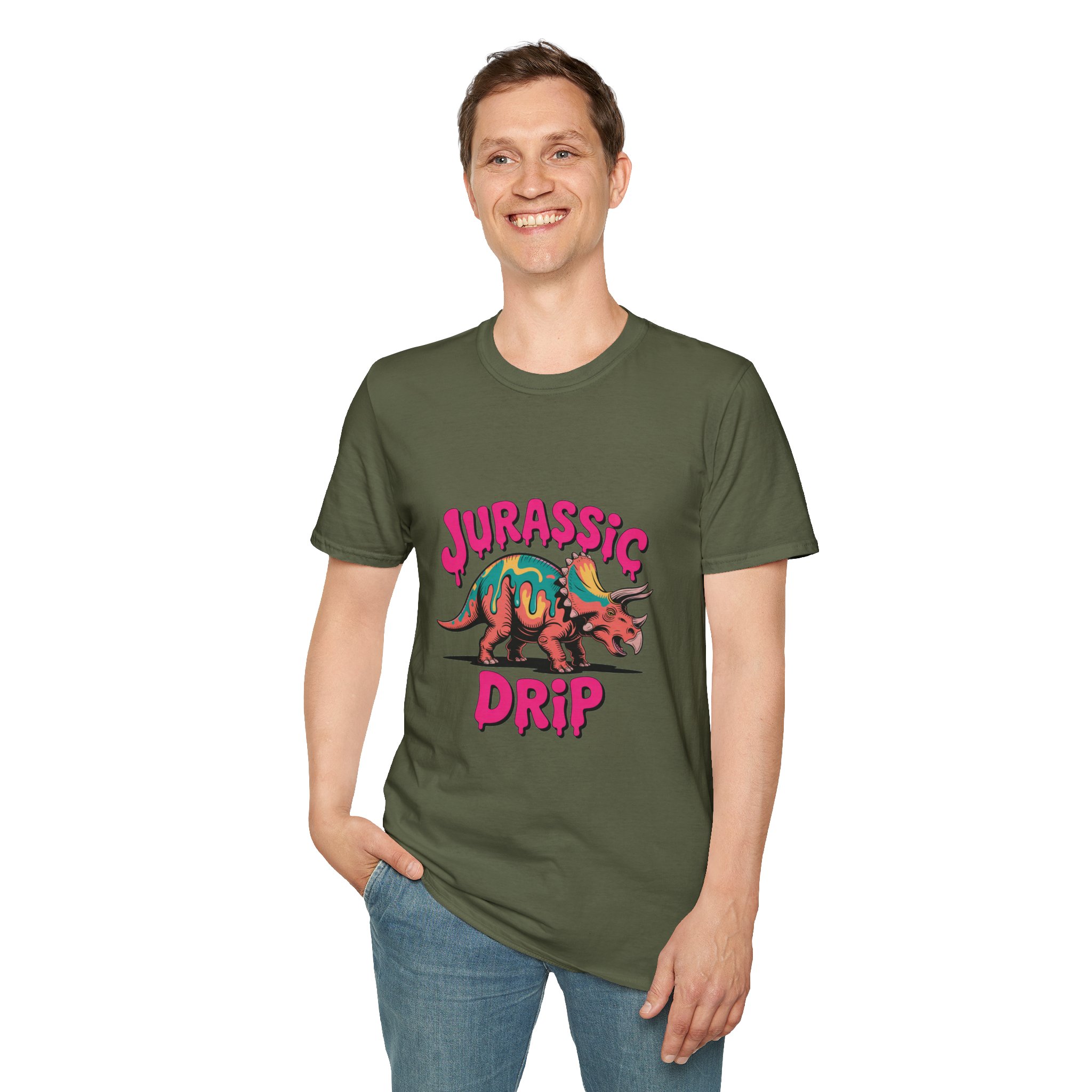 Jurassic Drip Unisex Softstyle T-Shirt - Fun Dino Tee for Kids & Adults, Graphic Tee, Gift for Jurassic Fans, Summer Fashion - Image 12