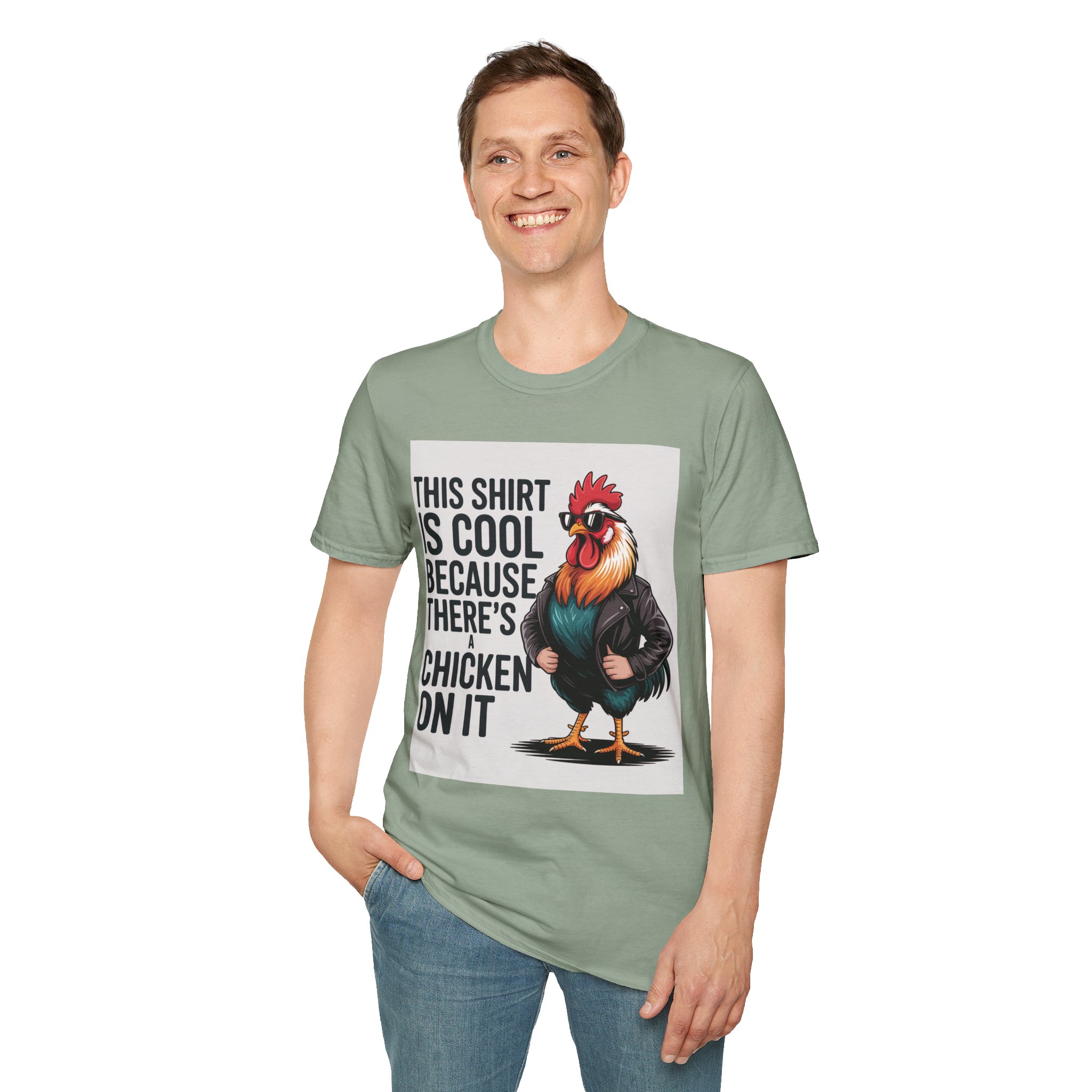 Cool Chicken Unisex Softstyle T-Shirt, Funny Chicken Tee, Humorous Gift, Farm Animal Apparel, Casual Wear, Animal Lover Gift - Image 18