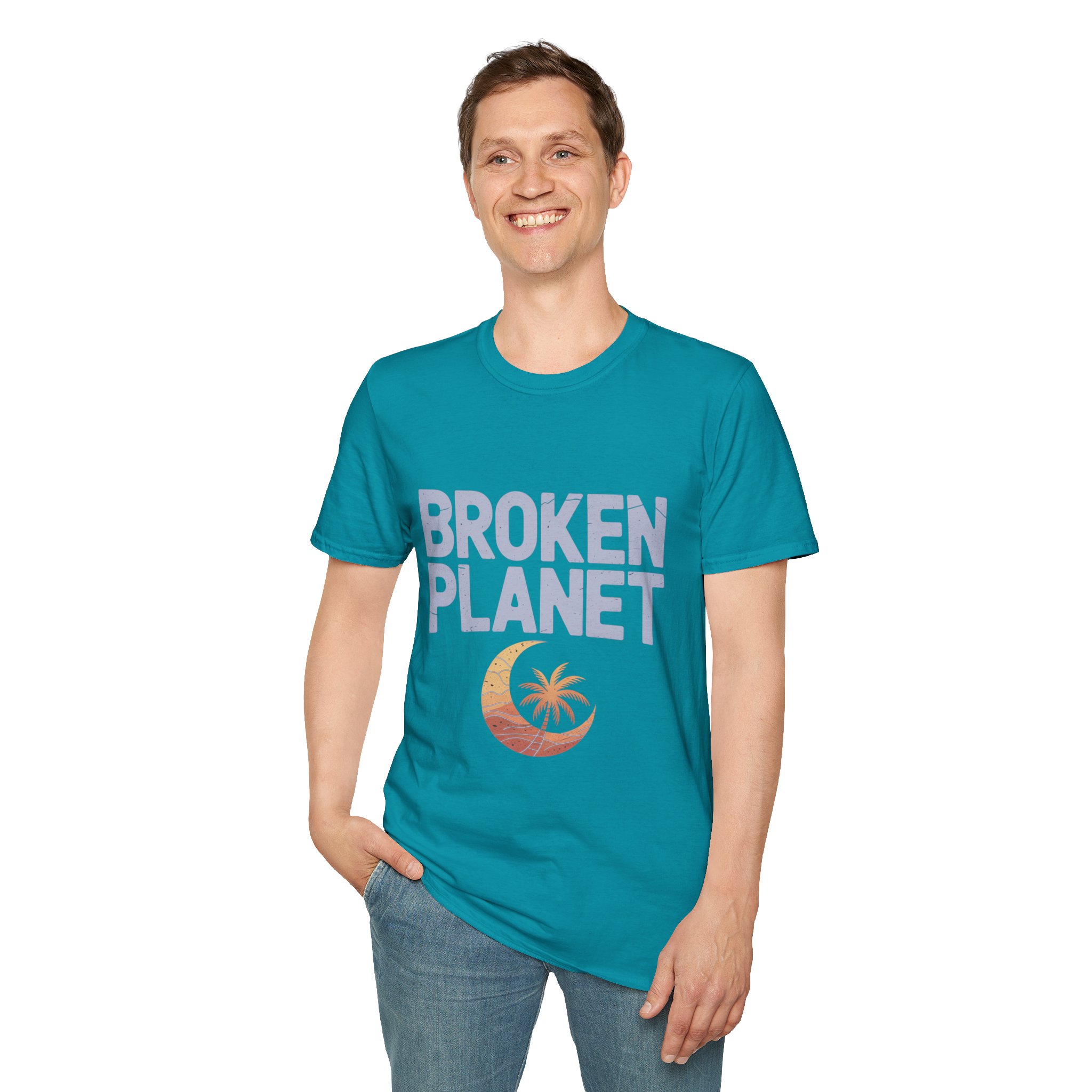 Broken Planet Unisex Softstyle T-Shirt, Eco-Friendly Tee, Casual Outfit, Gift for Earth Lovers, Summer Fashion - Image 29