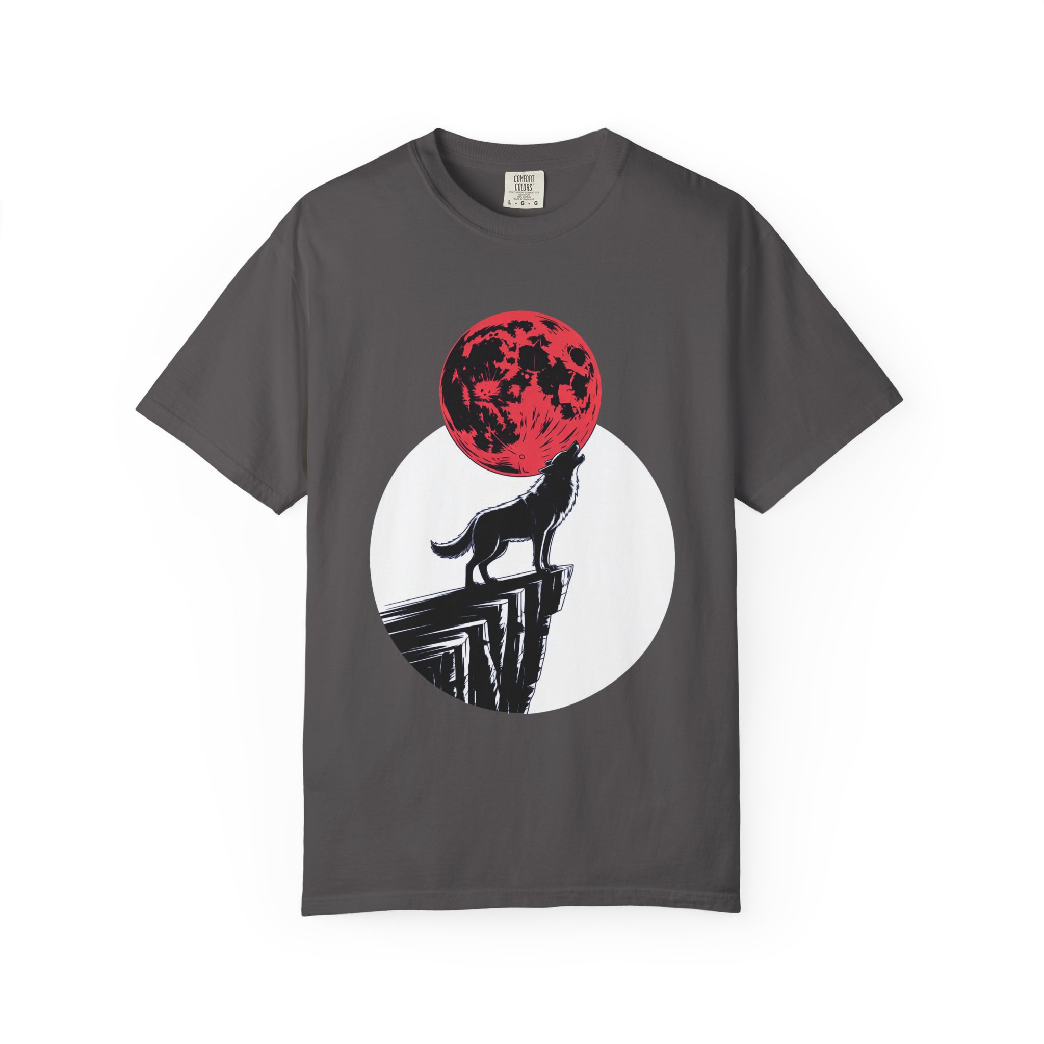 Wolf Howling at Red Moon T-Shirt, Nature Lovers Gift, Casual Wear, Unisex Tee, Eco-Friendly Clothing - Image 51