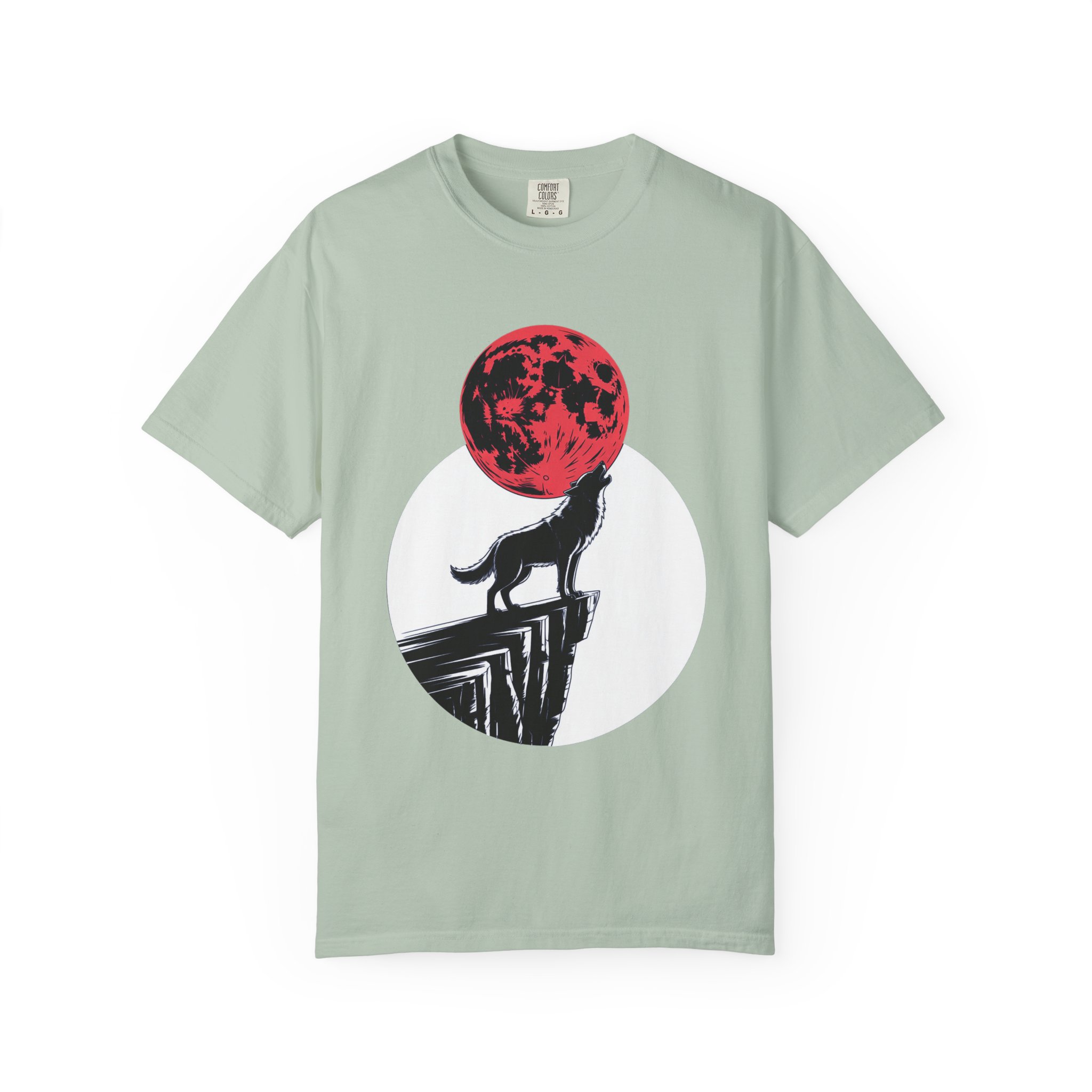 Wolf Howling at Red Moon T-Shirt, Nature Lovers Gift, Casual Wear, Unisex Tee, Eco-Friendly Clothing - Image 6