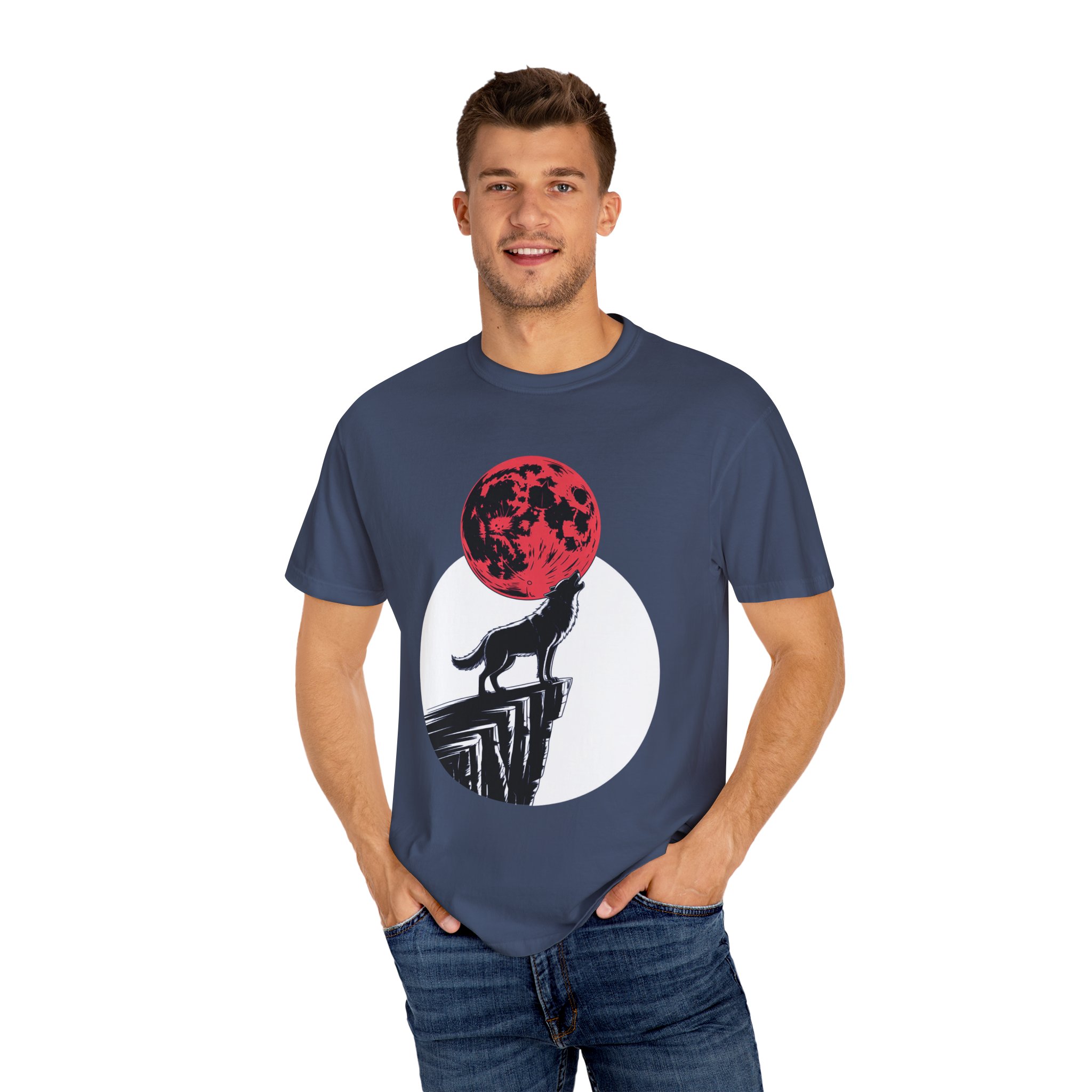 Wolf Howling at Red Moon T-Shirt, Nature Lovers Gift, Casual Wear, Unisex Tee, Eco-Friendly Clothing - Image 39