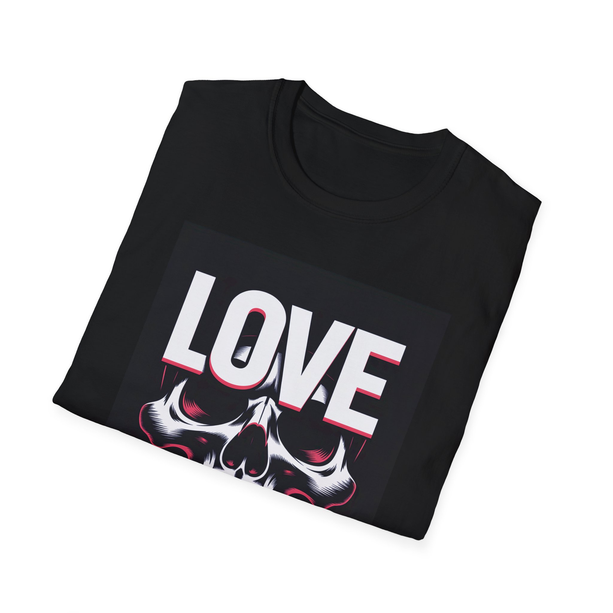 Skull Love Graphic Tee, Unisex Skull T-Shirt, Casual Wear, Gothic Fashion, Unique Gift for Him/Her - Image 9