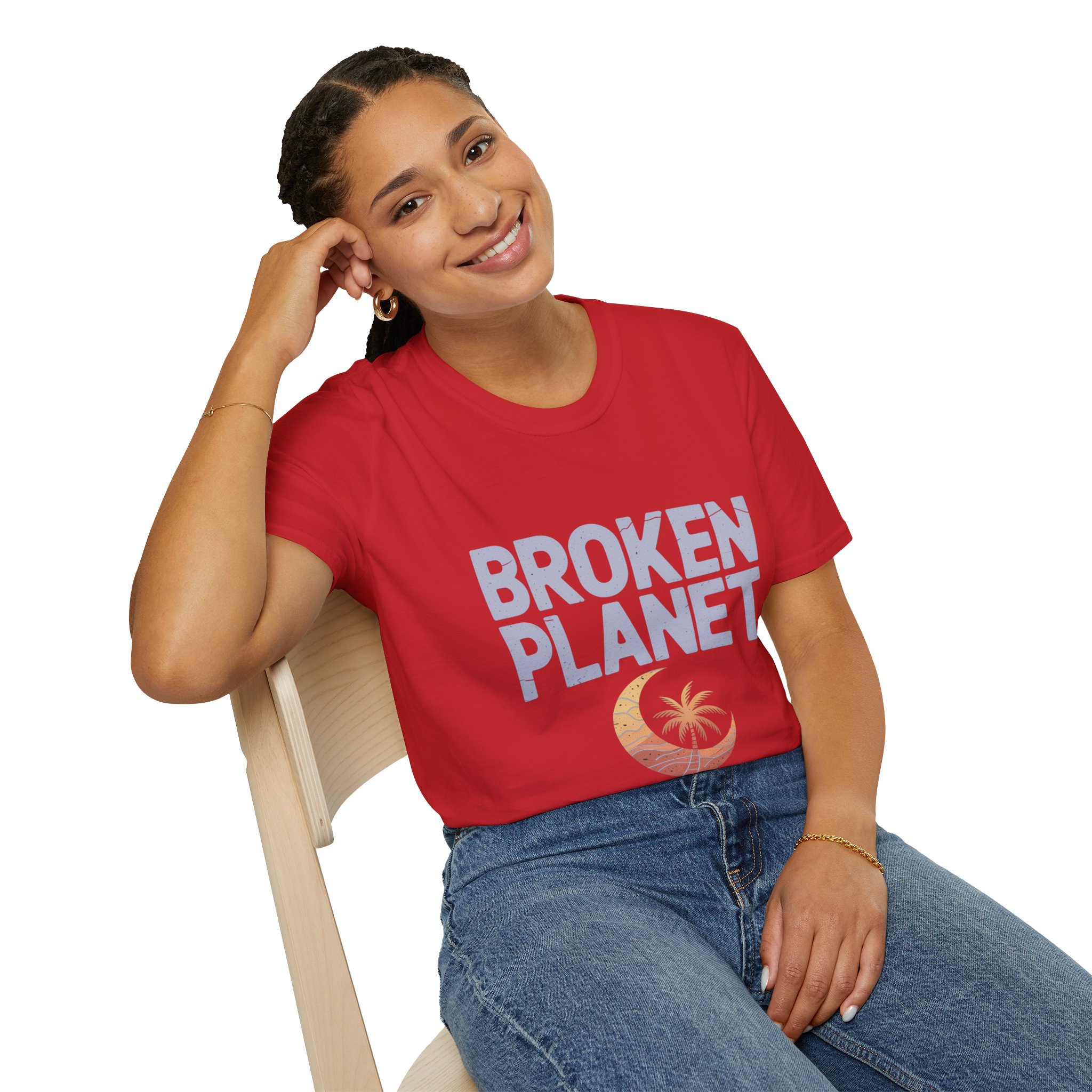 Broken Planet Unisex Softstyle T-Shirt, Eco-Friendly Tee, Casual Outfit, Gift for Earth Lovers, Summer Fashion - Image 39