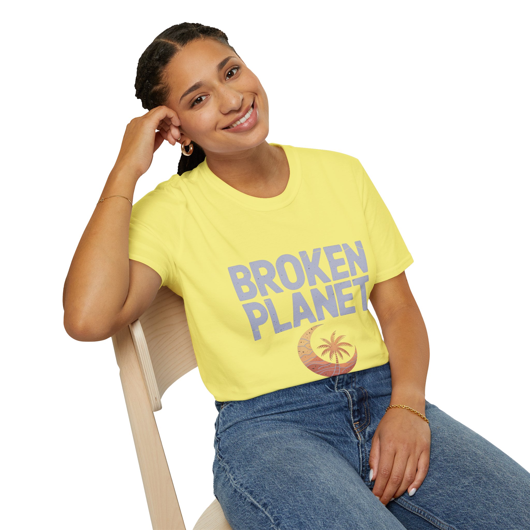 Broken Planet Unisex Softstyle T-Shirt, Eco-Friendly Tee, Casual Outfit, Gift for Earth Lovers, Summer Fashion - Image 15