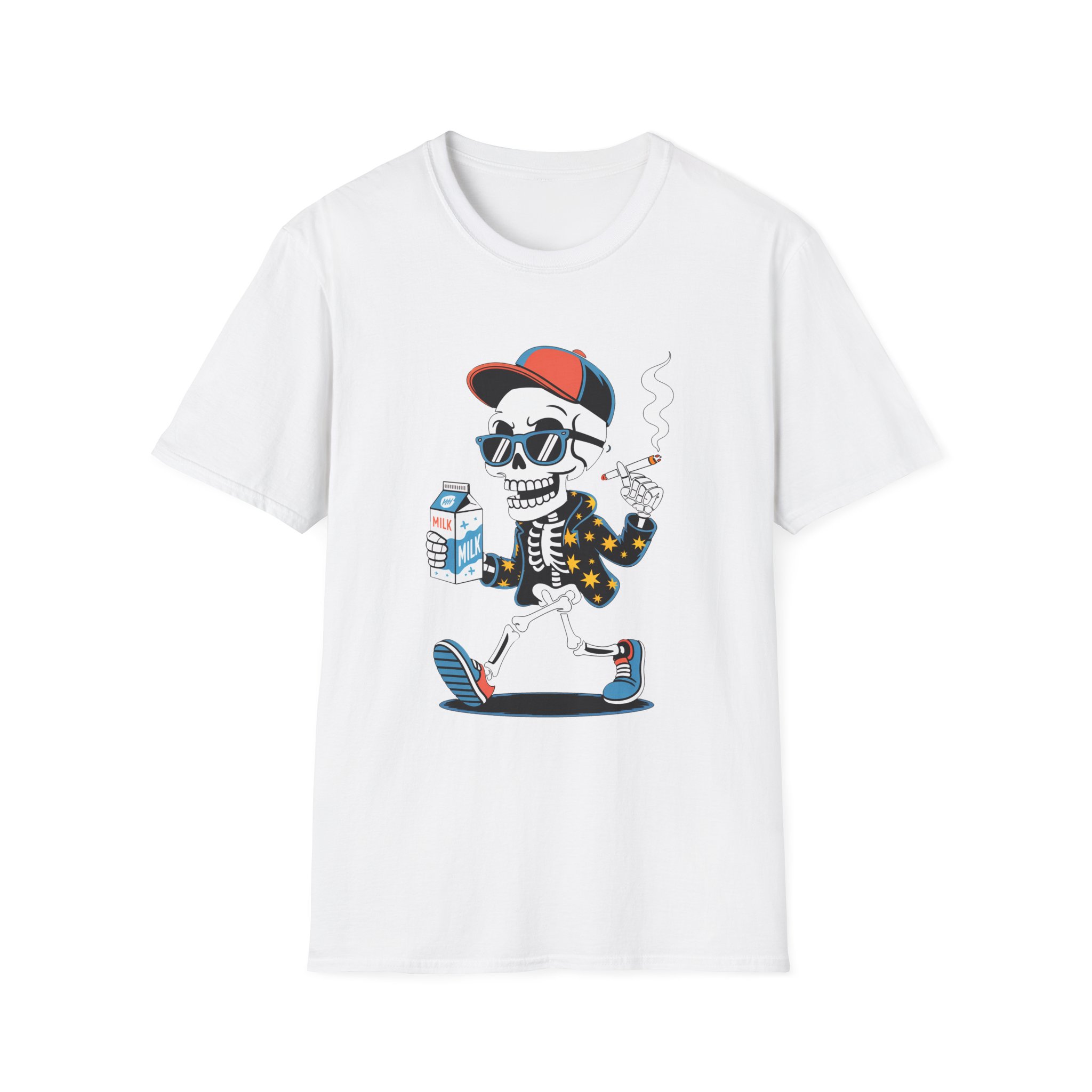 Cool Skeleton Graphic T-Shirt, Casual Wear, Halloween Gift, Unisex T-Shirt, Vintage Style Tee, Comfortable Softstyle Tee - Image 3