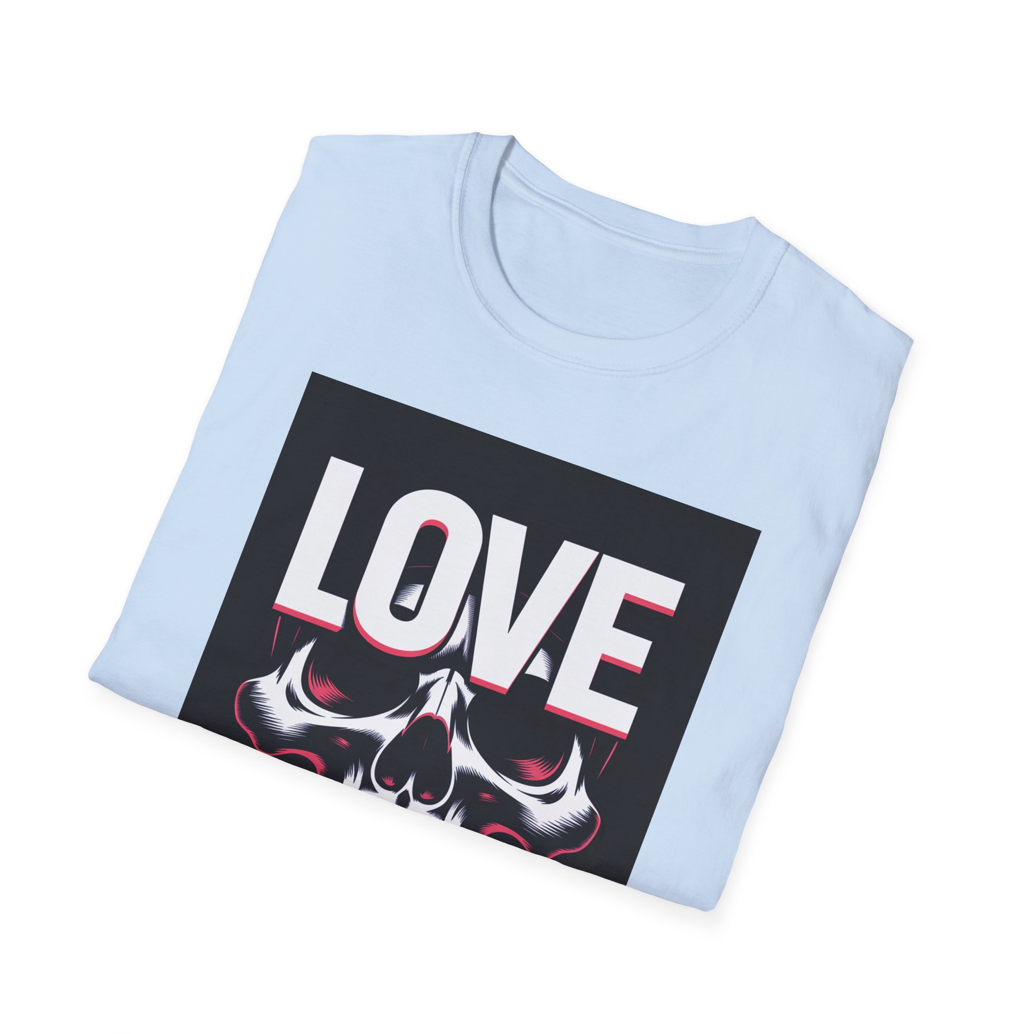 Skull Love Graphic Tee, Unisex Skull T-Shirt, Casual Wear, Gothic Fashion, Unique Gift for Him/Her - Image 59