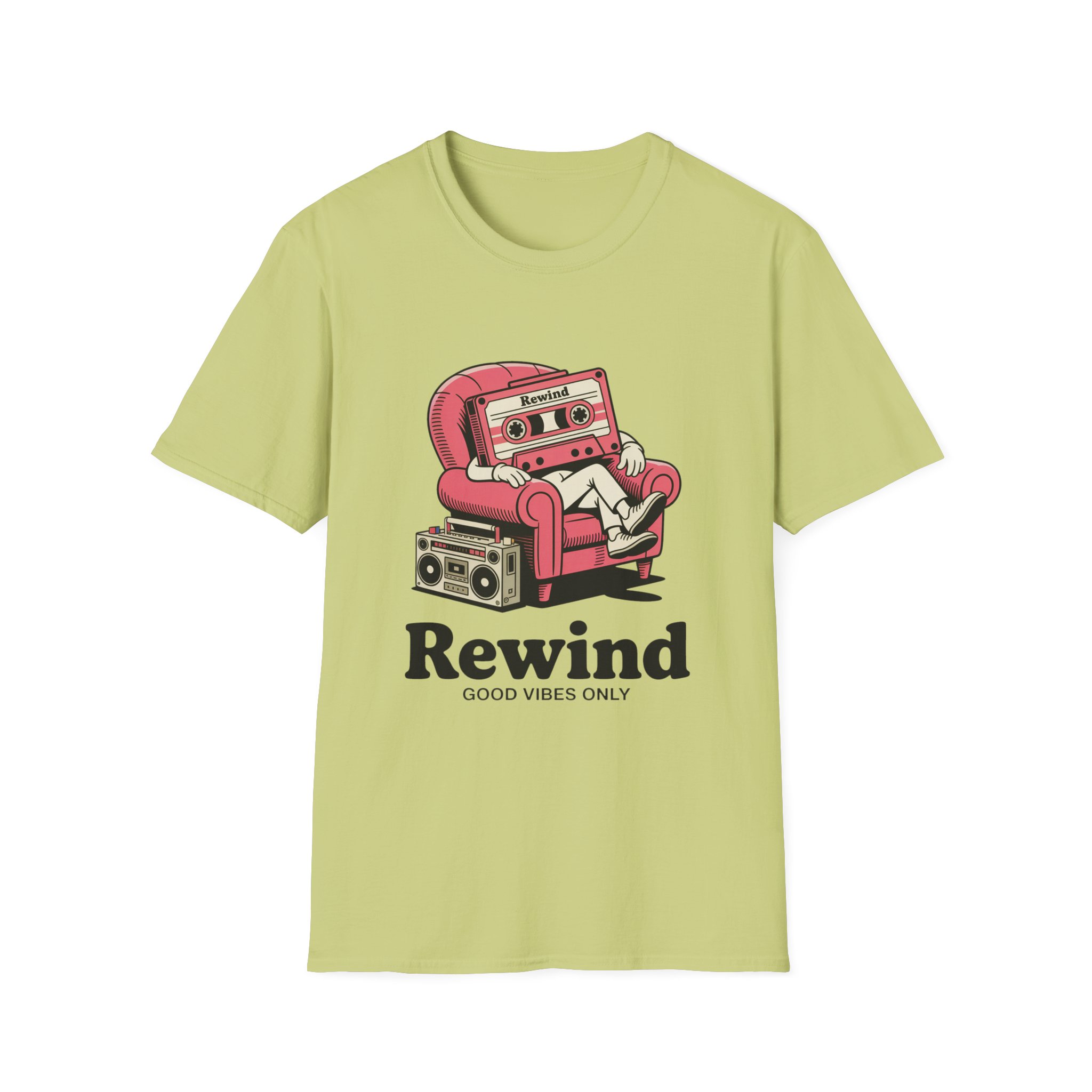 Retro Vibes T-Shirt, Unisex Softstyle Tee, Music Lovers Gift, Casual Vintage Shirt, Rewind Graphic Tee, Cool T-Shirt for Friends - Image 13