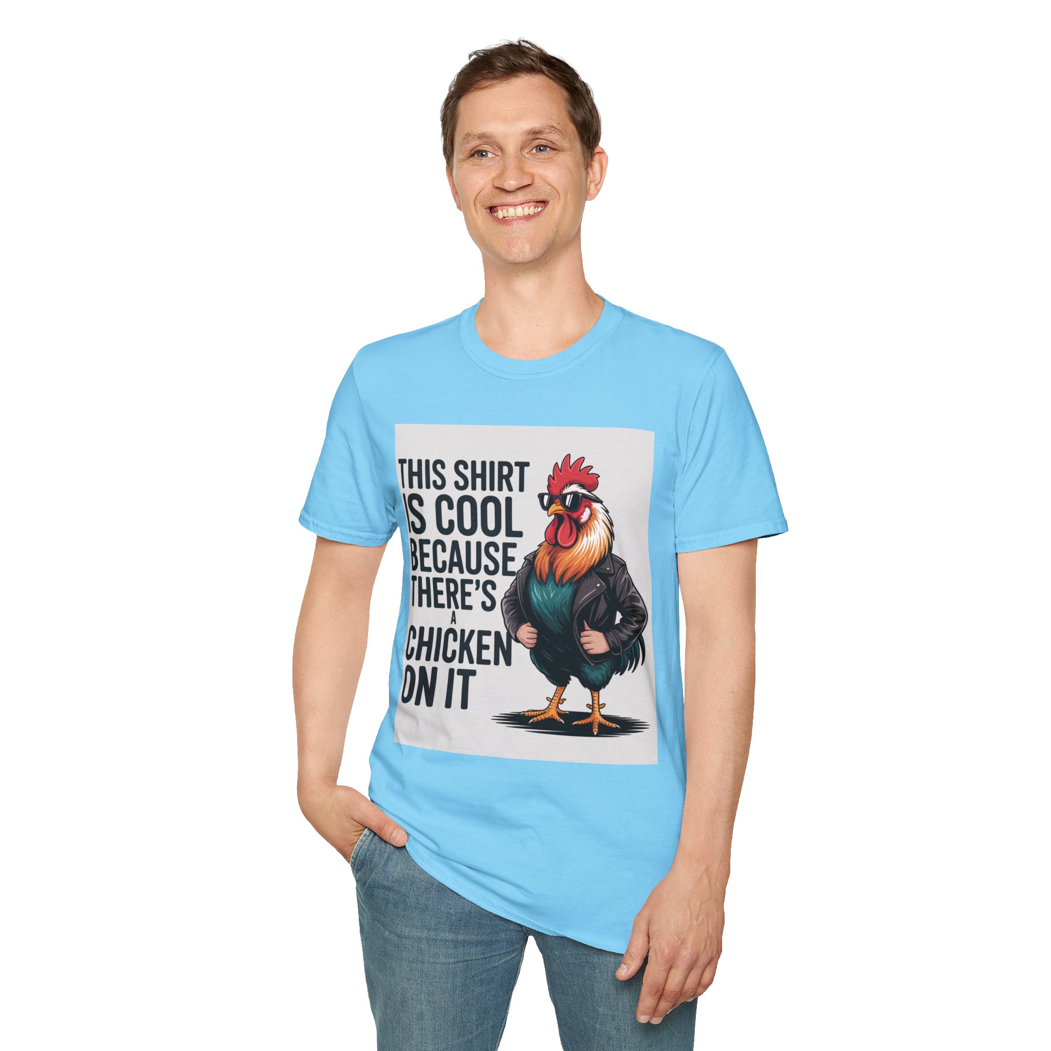 Cool Chicken Unisex Softstyle T-Shirt, Funny Chicken Tee, Humorous Gift, Farm Animal Apparel, Casual Wear, Animal Lover Gift - Image 27