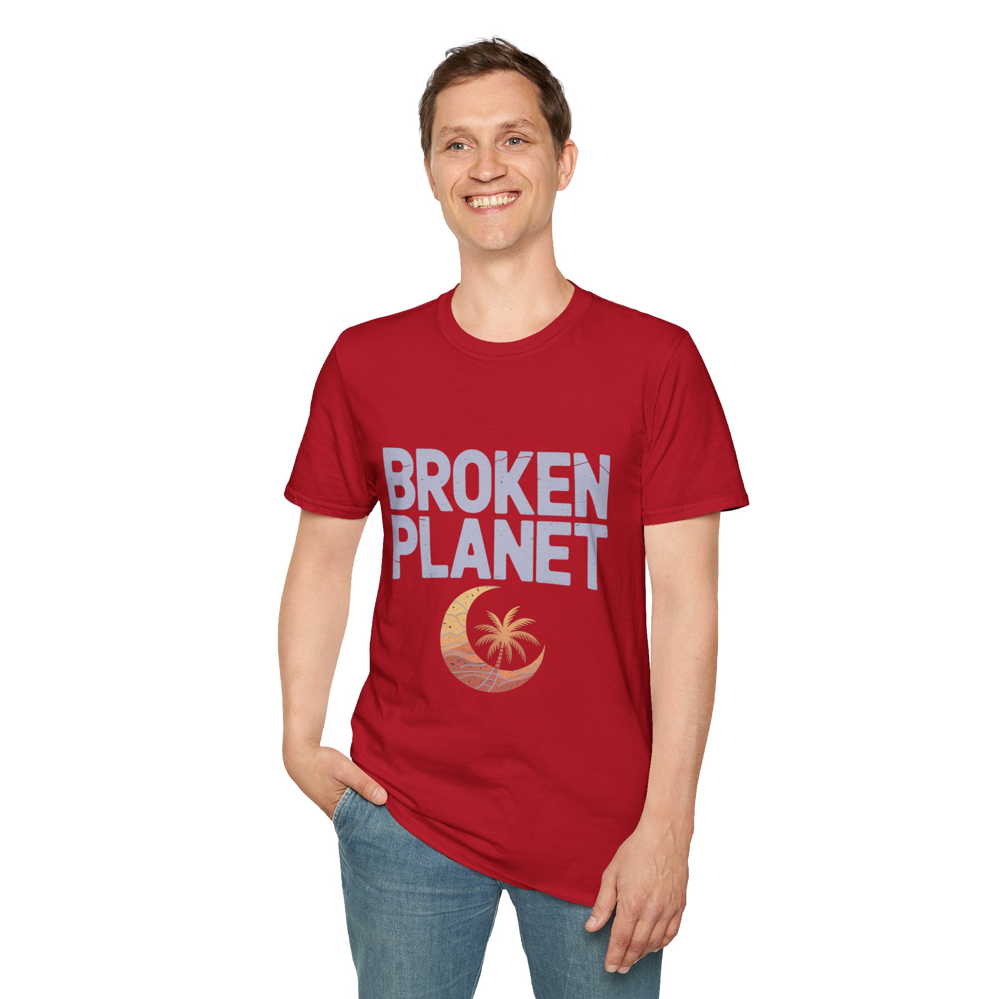 Broken Planet Unisex Softstyle T-Shirt, Eco-Friendly Tee, Casual Outfit, Gift for Earth Lovers, Summer Fashion - Image 41