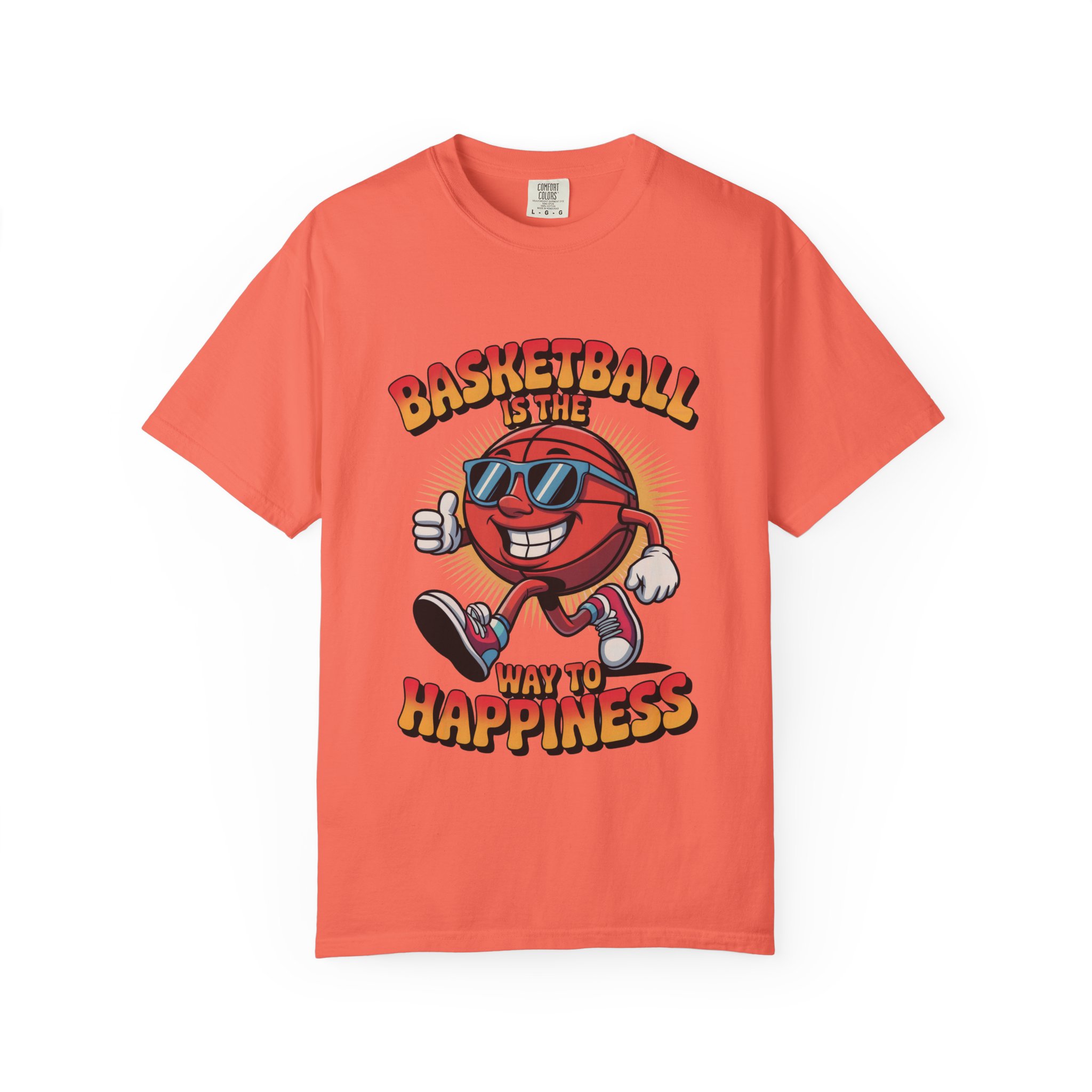 Basketball Happiness T-Shirt, Unisex Tee, Gift for Sports Lovers, Fun Casual Wear, Birthday Gift, Sports Fan Apparel - Image 2