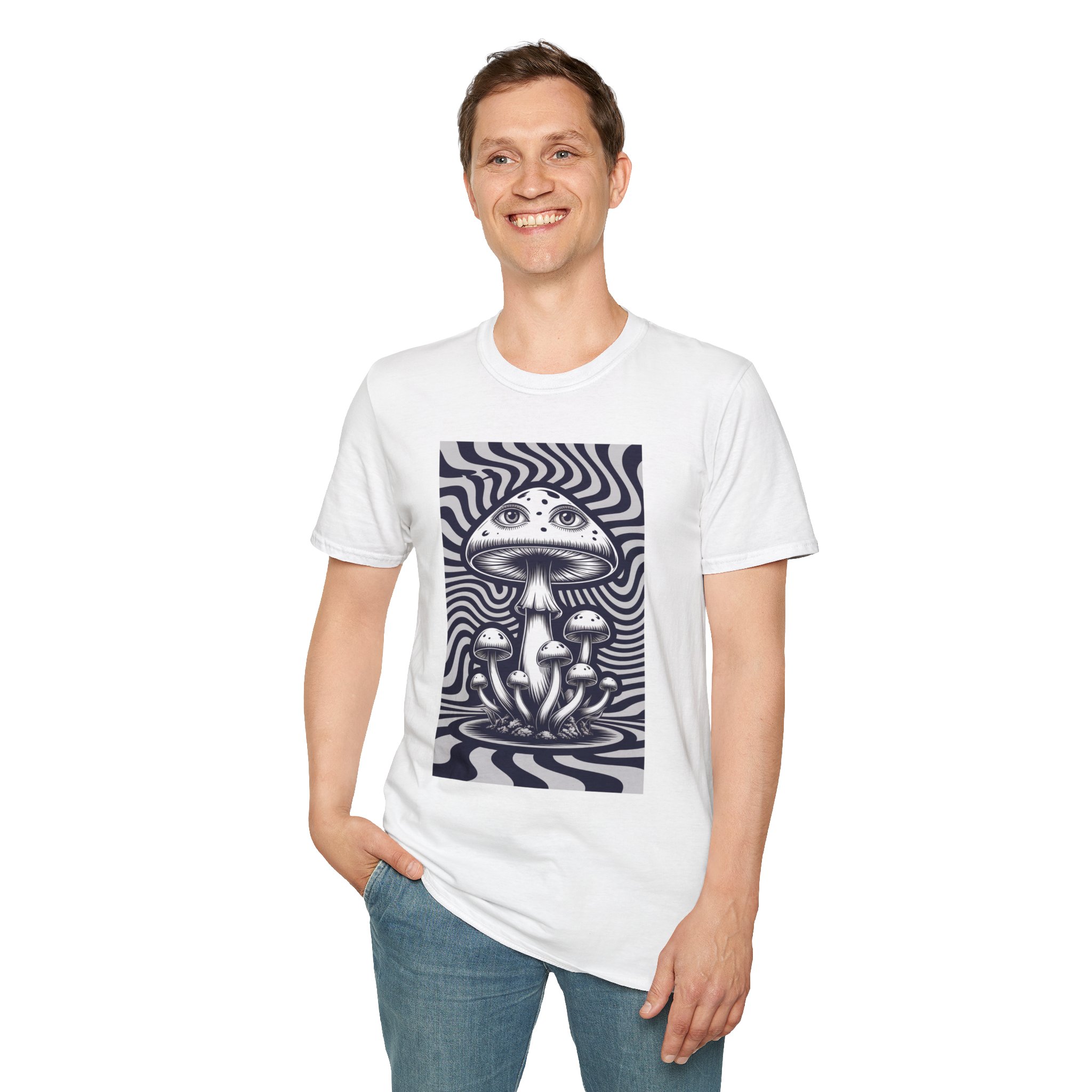 Psychedelic Mushroom Unisex T-Shirt | Trippy Graphic Tee | Festival Wear | Nature Lover Gift | Bohemian Style | Casual Everyday Top - Image 5
