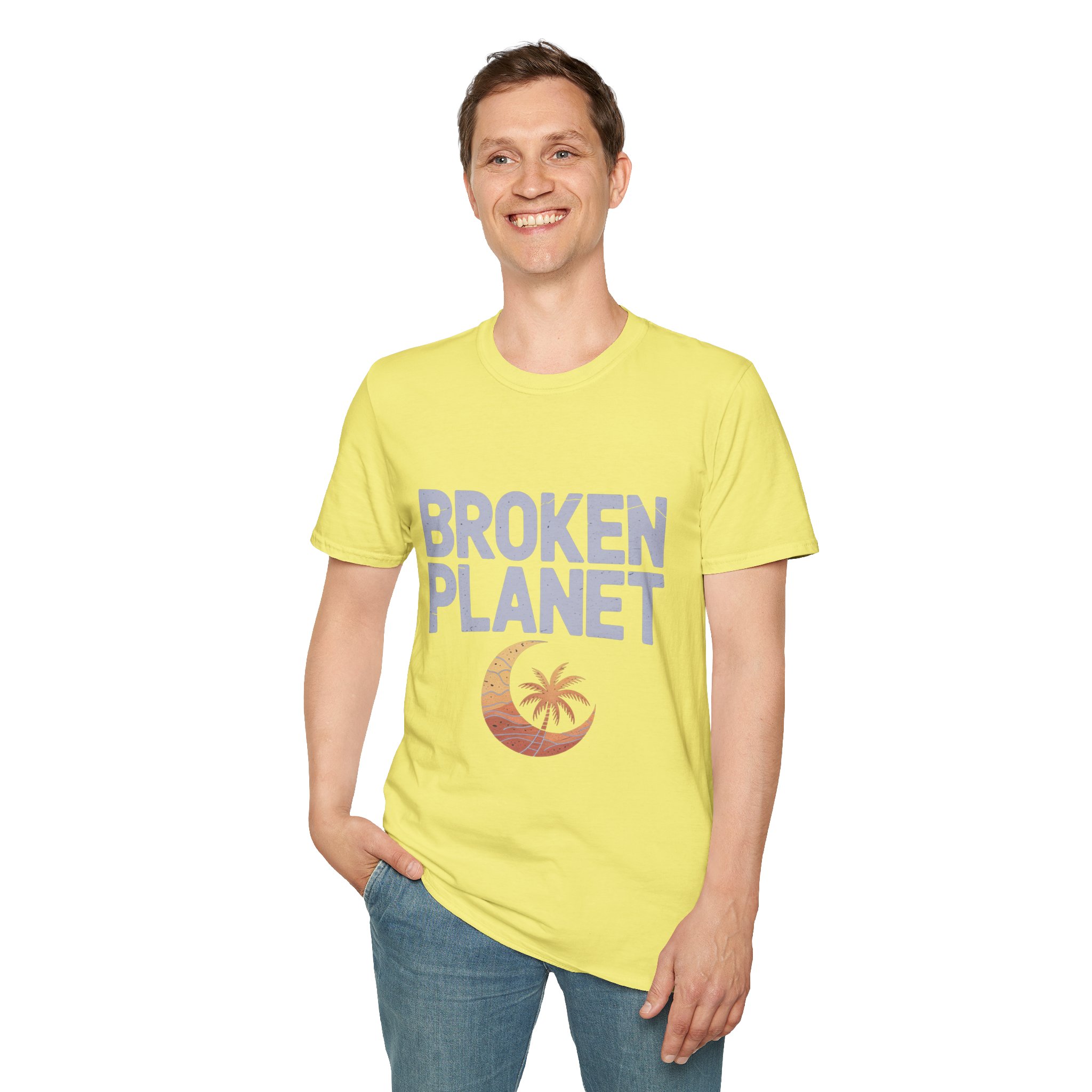 Broken Planet Unisex Softstyle T-Shirt, Eco-Friendly Tee, Casual Outfit, Gift for Earth Lovers, Summer Fashion - Image 14