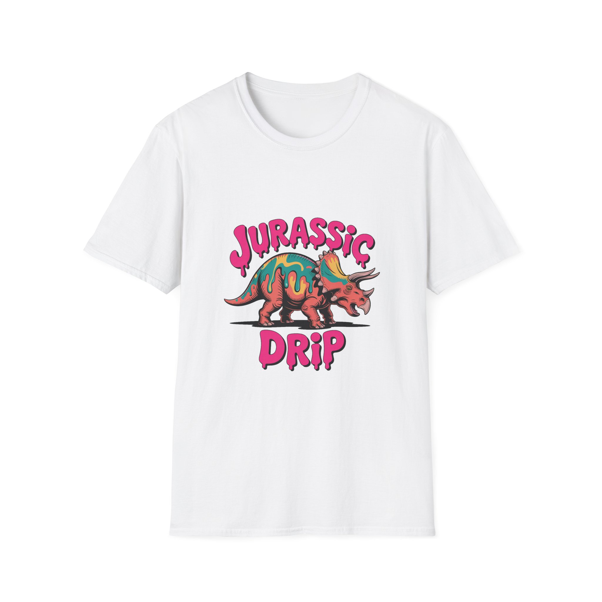 Jurassic Drip Unisex Softstyle T-Shirt - Fun Dino Tee for Kids & Adults, Graphic Tee, Gift for Jurassic Fans, Summer Fashion - Image 3