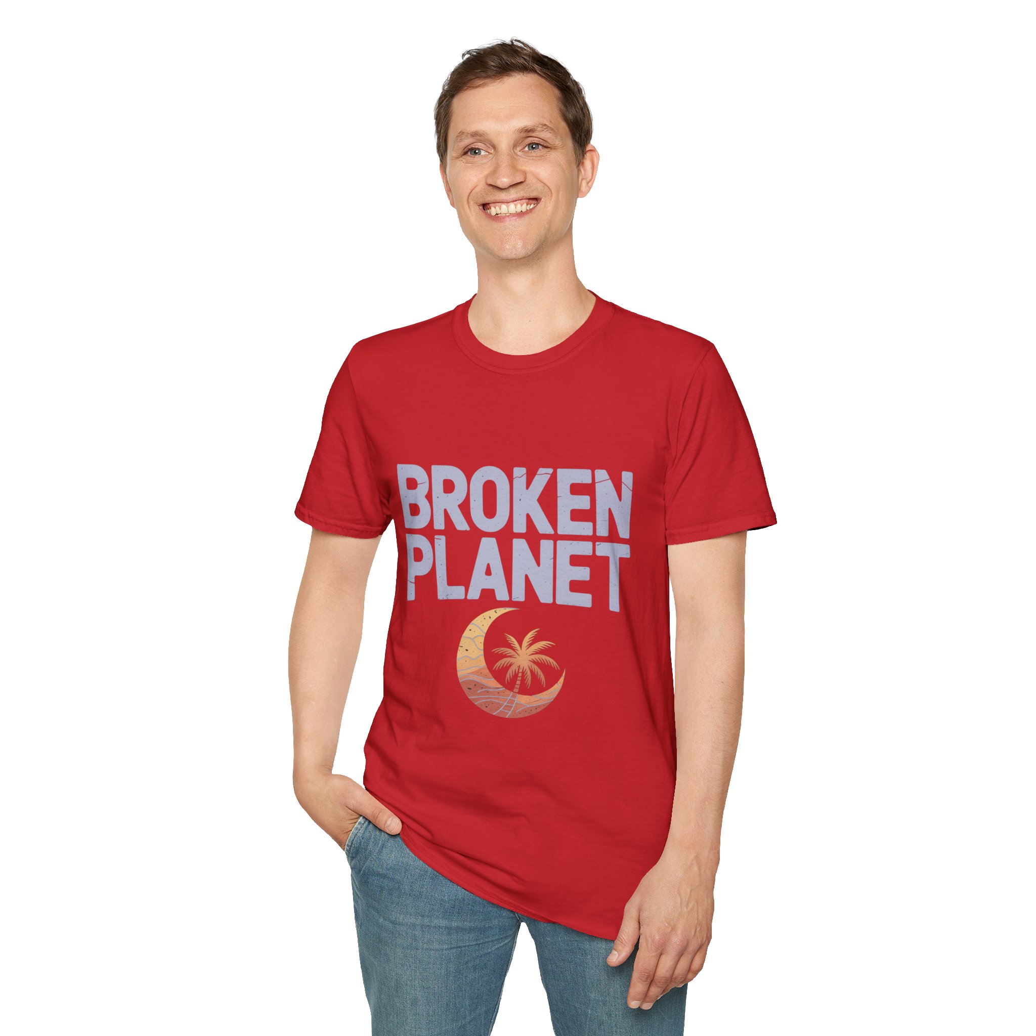 Broken Planet Unisex Softstyle T-Shirt, Eco-Friendly Tee, Casual Outfit, Gift for Earth Lovers, Summer Fashion - Image 38