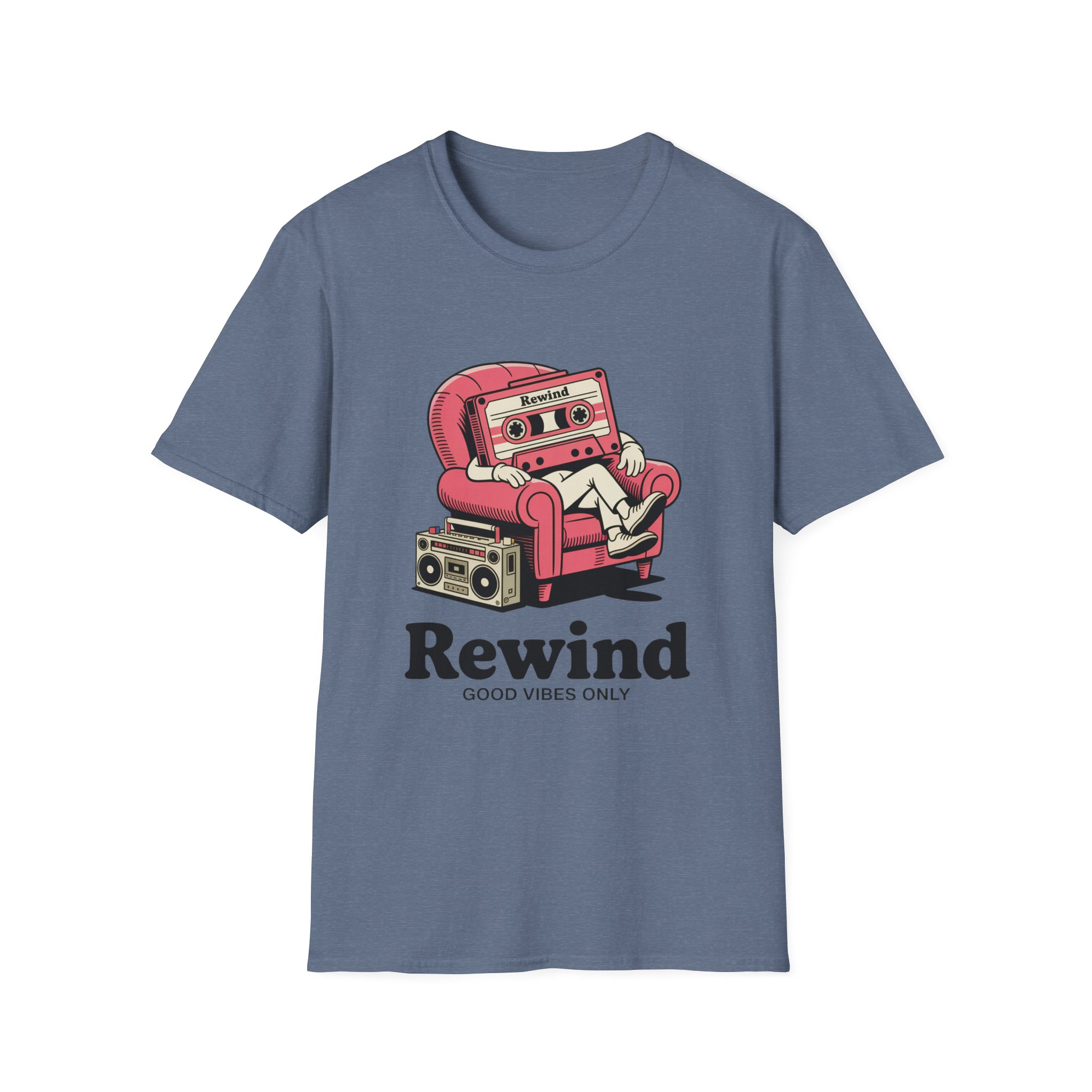 Retro Vibes T-Shirt, Unisex Softstyle Tee, Music Lovers Gift, Casual Vintage Shirt, Rewind Graphic Tee, Cool T-Shirt for Friends - Image 34