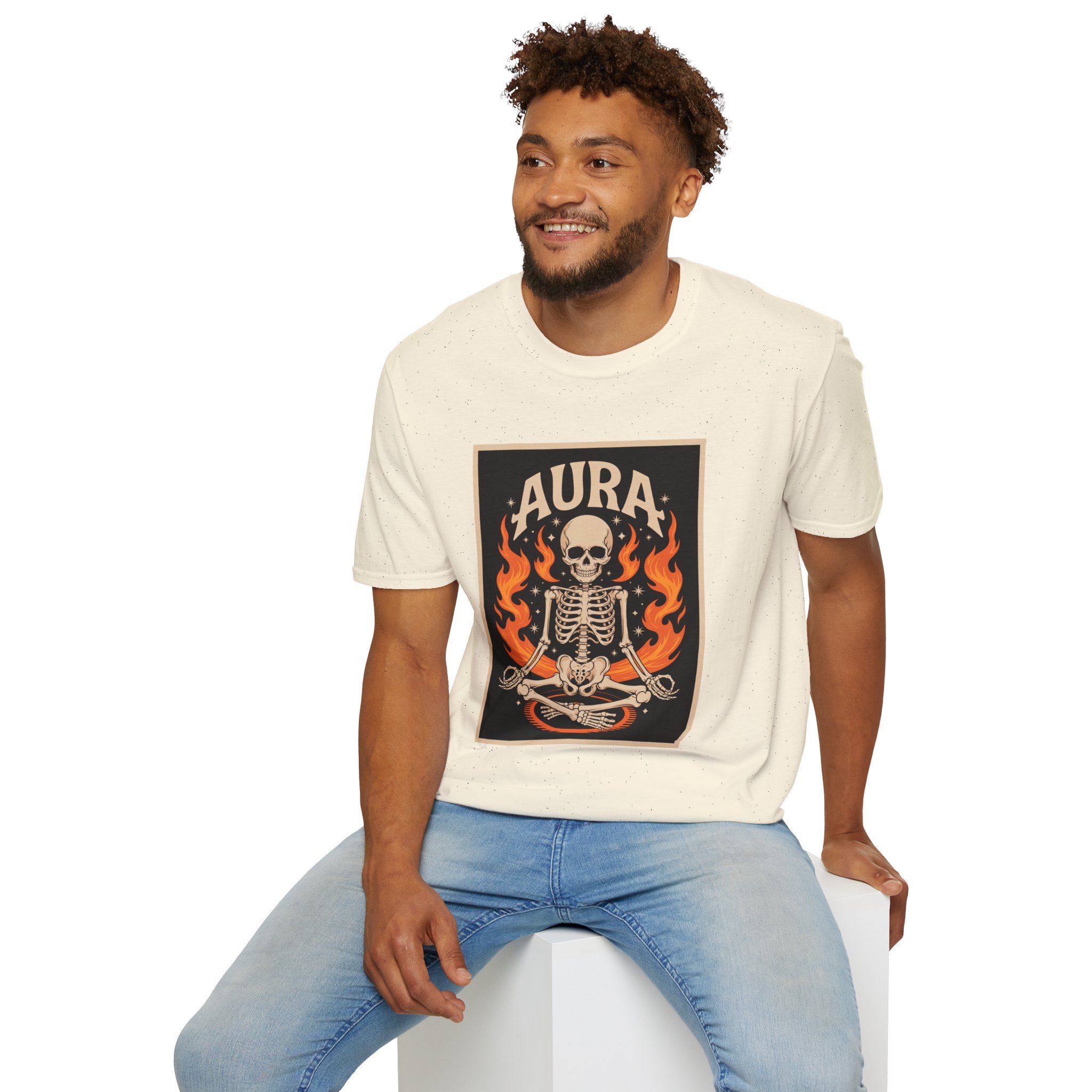 Aura Skeleton T-Shirt | Unisex Softstyle Tee | Gothic Apparel | Halloween Costume | Casual Streetwear | Unique Gift Idea - Image 15