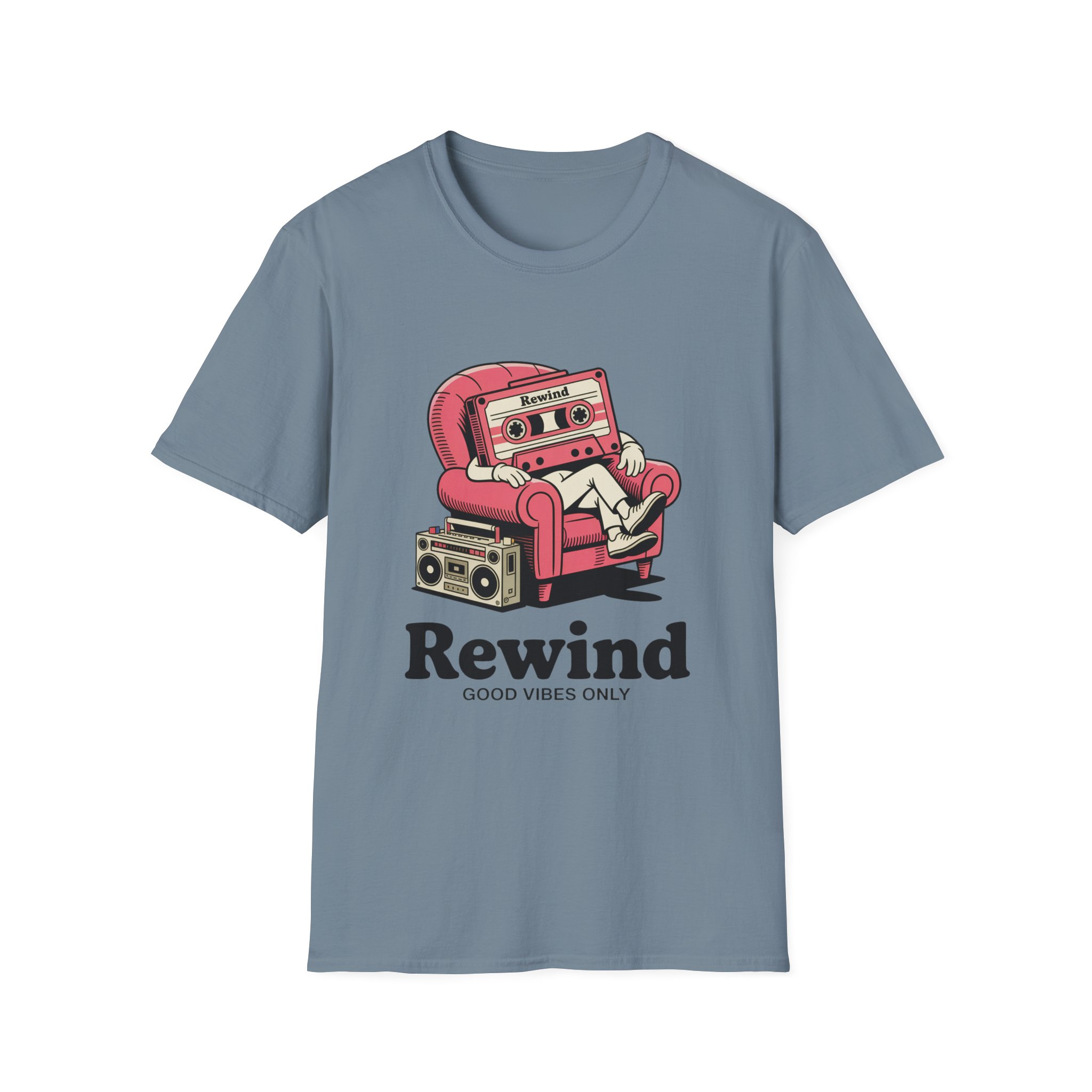 Retro Vibes T-Shirt, Unisex Softstyle Tee, Music Lovers Gift, Casual Vintage Shirt, Rewind Graphic Tee, Cool T-Shirt for Friends - Image 31